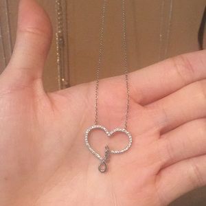 sterling silver heart shaped “love” necklace